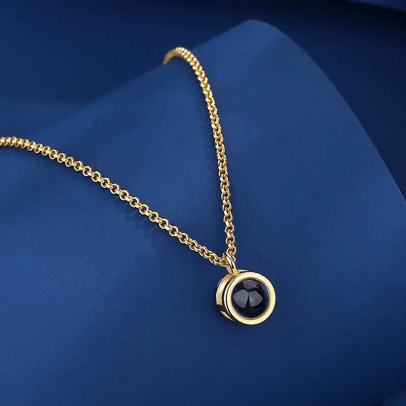 Customizable S925 Silver Projection Necklace (100 Languages)