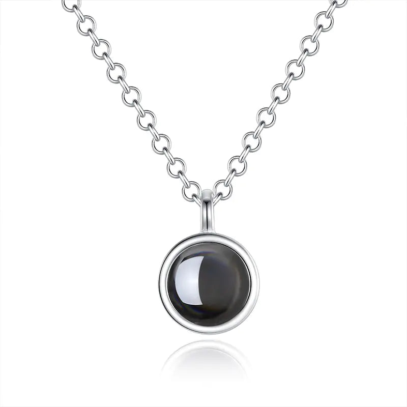 Customizable S925 Silver Projection Necklace (100 Languages)