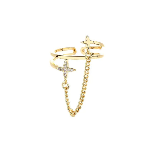 Double-Layer Chain Meteor Ring for Women - High Fashion