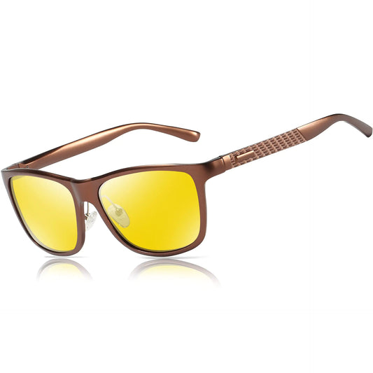 BIRCEN Night Vision Glasses for Driving: HD Anti Glare Metal Frame Men Night Driving Glasses