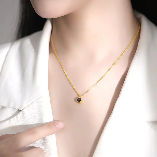 Customizable S925 Silver Projection Necklace (100 Languages)